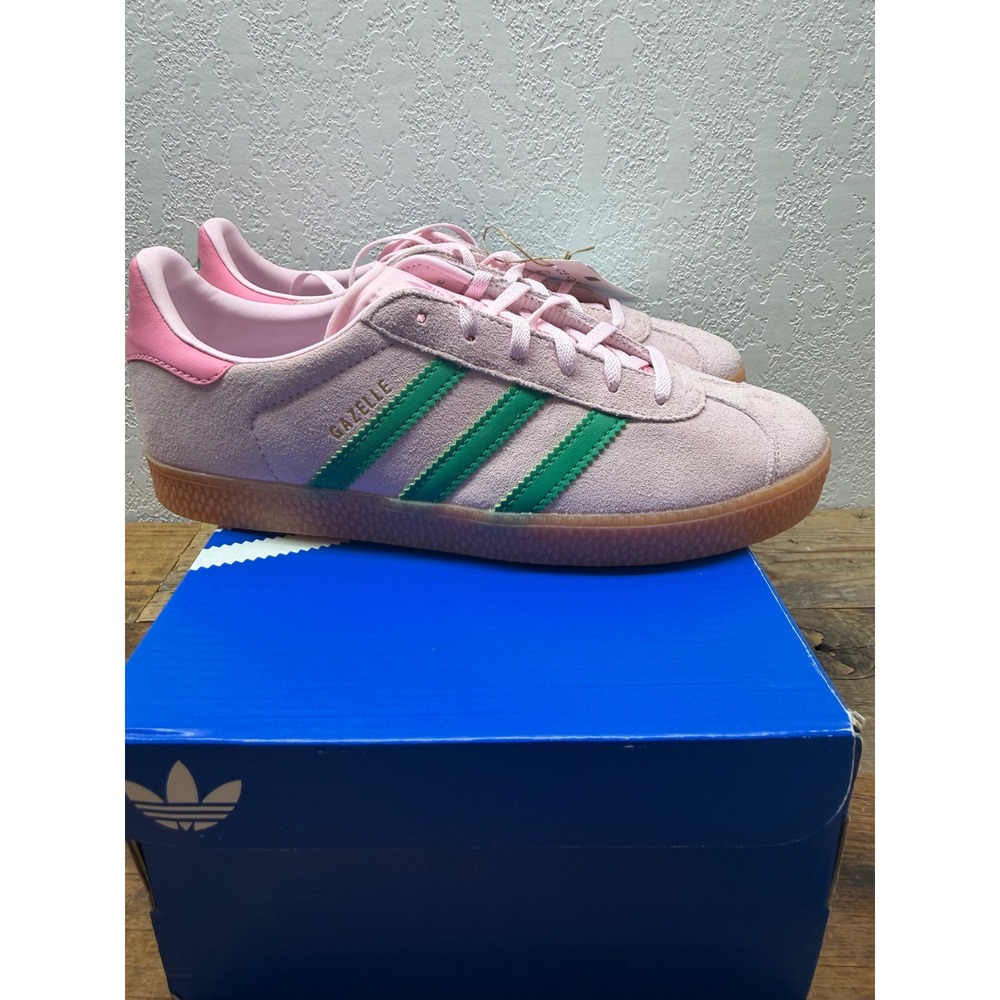 Adidas Gazelle J Clear Pink Collegiate Green Gum Suede Sneakers JP7128 Mens 6 - Picture 2 of 7